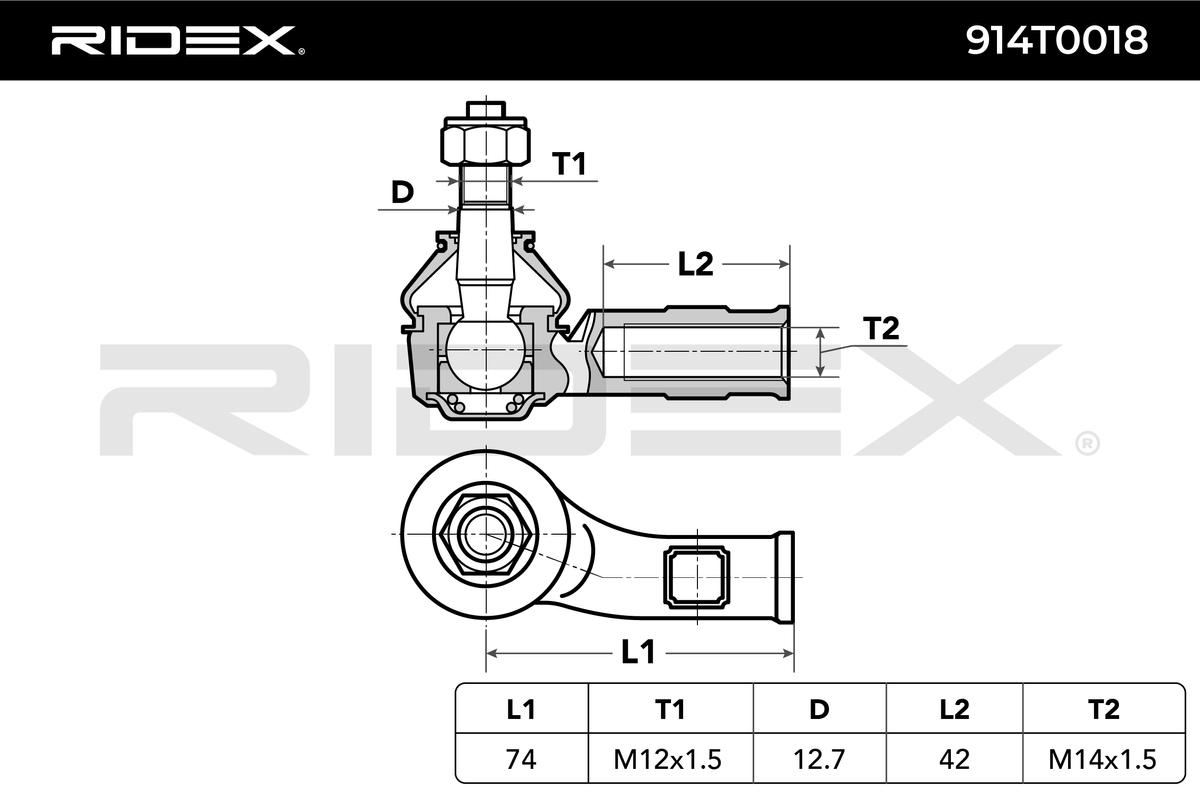 RIDEX 914T0018 Tie Rod End...