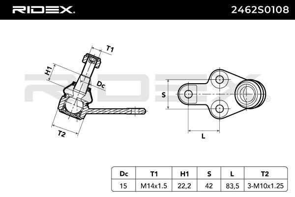 RIDEX 2462S0108 Ball Joint...