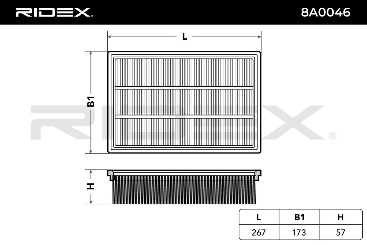 RIDEX 8A0046 Air Filter for...