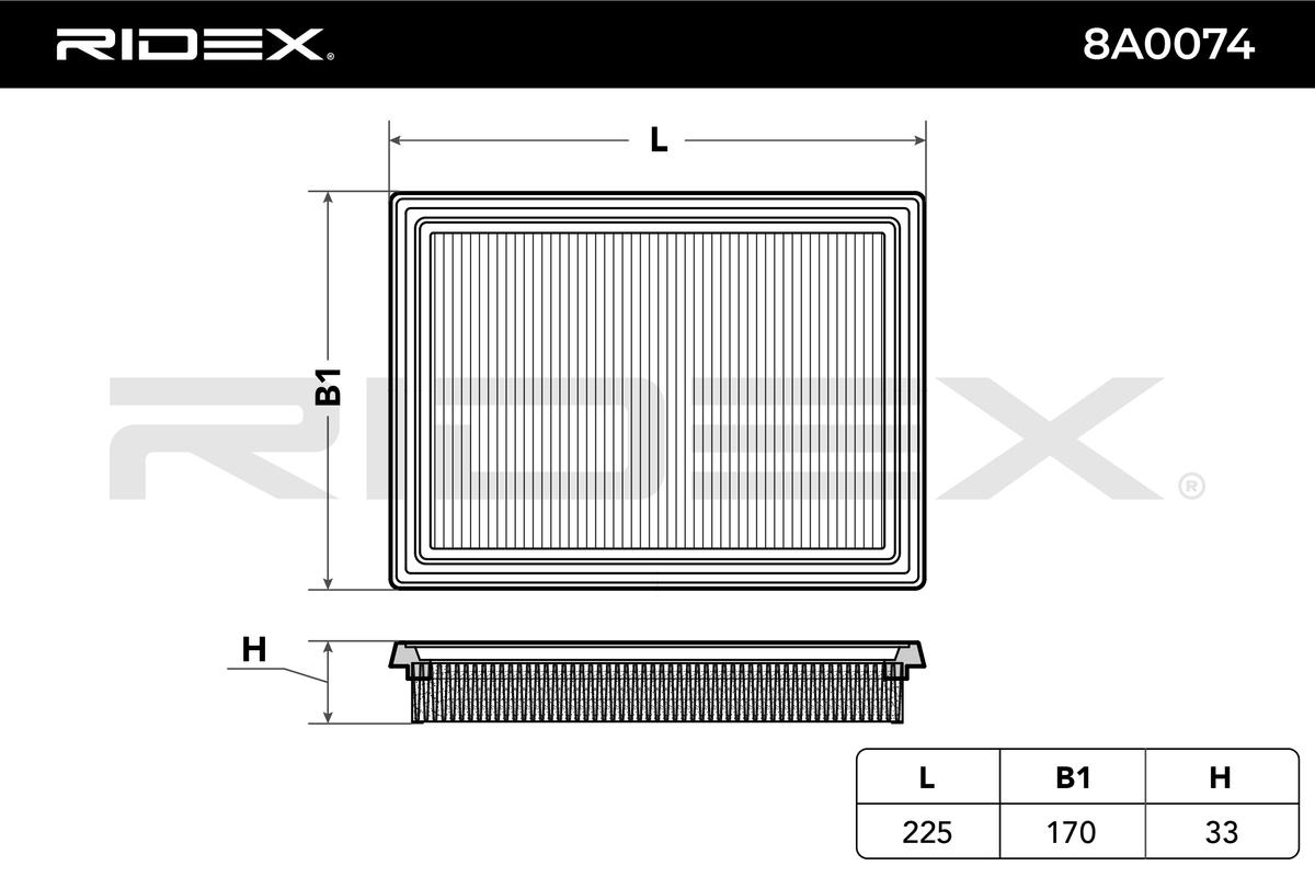 RIDEX 8A0074 Air Filter for...