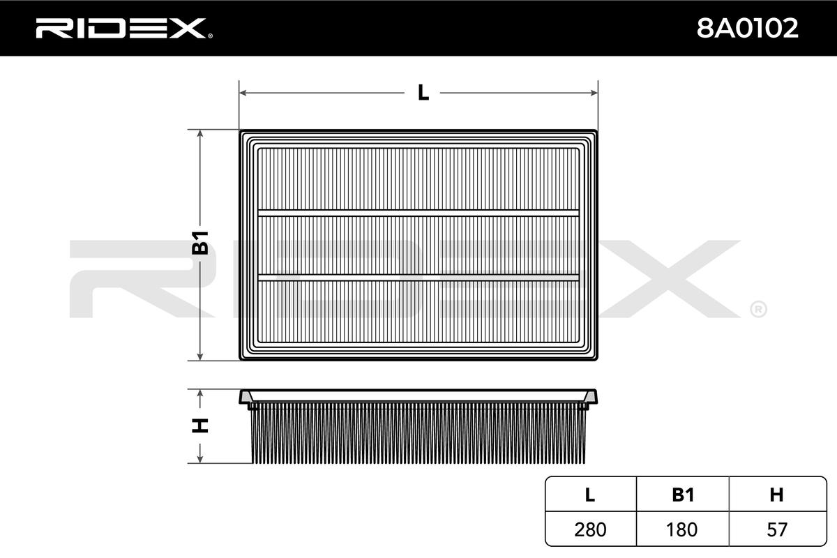 RIDEX 8A0102 Air Filter for...