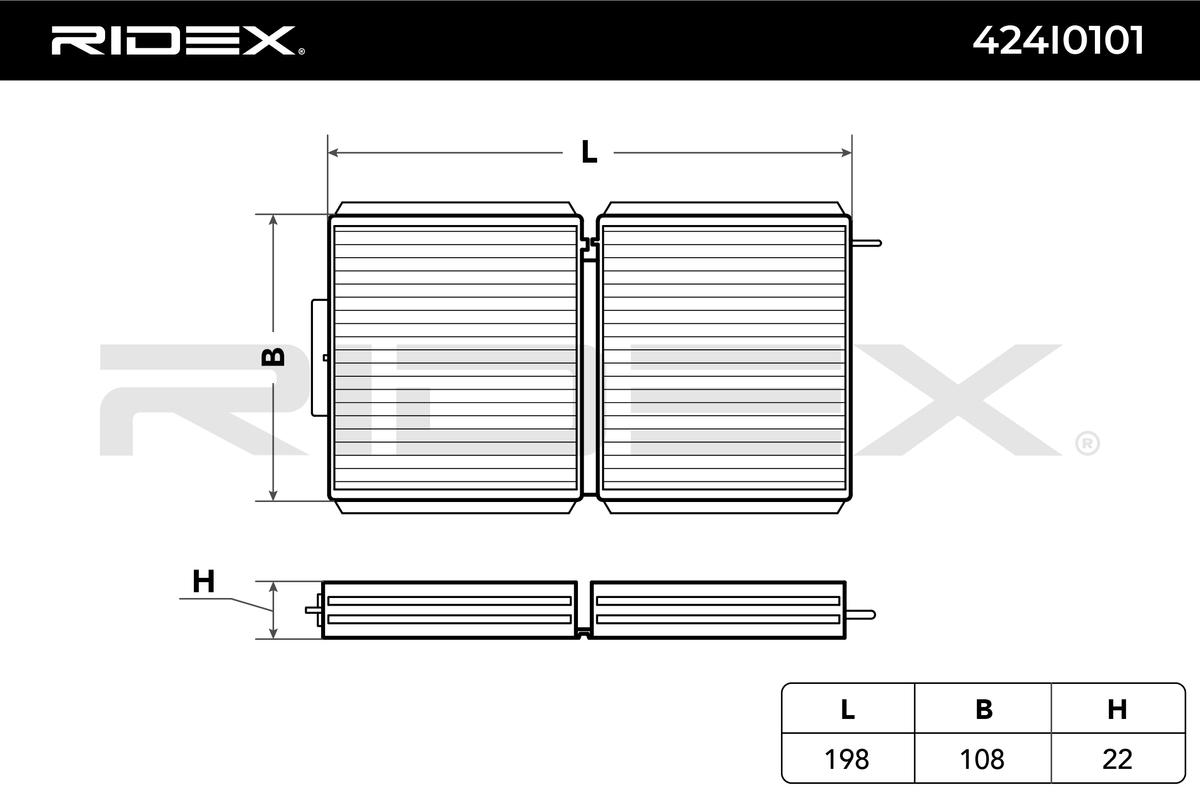 RIDEX 424I0101 Set filtru, aer habitaclu