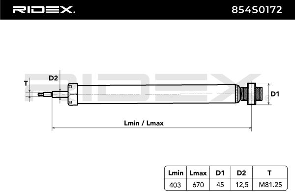 RIDEX 854S0172 Αμορτισέρ