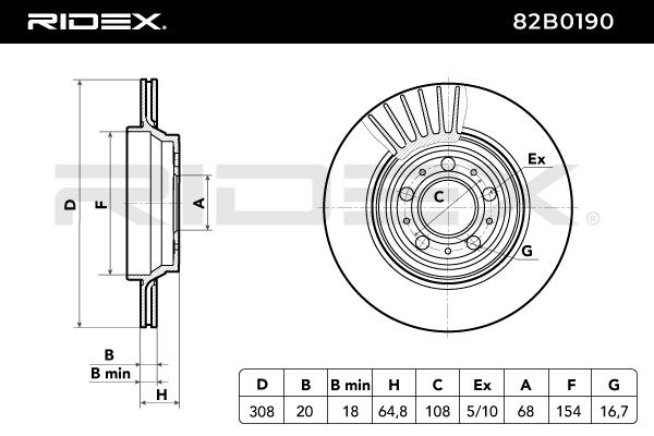 RIDEX 82B0190 Brake Disc...