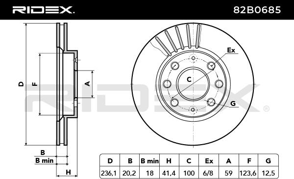 RIDEX 82B0685 Brake Disc...