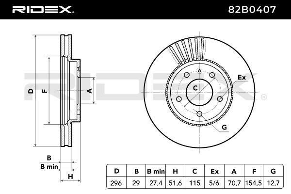 RIDEX 82B0407 Brake Disc...