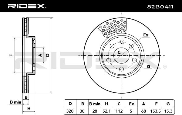 RIDEX 82B0411 Brake Disc...