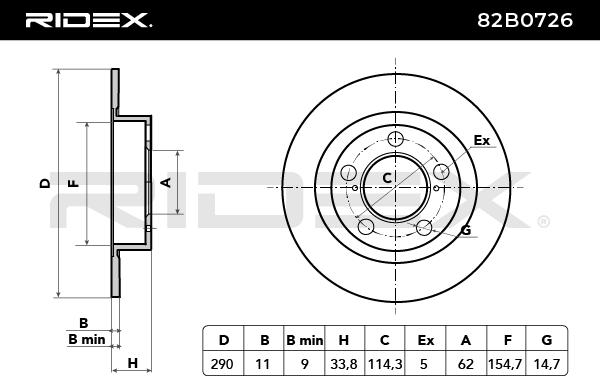 RIDEX 82B0726 Brake Disc...