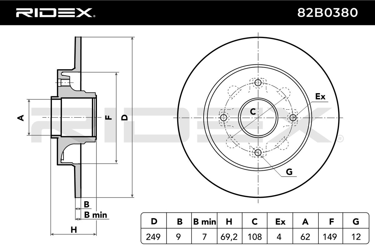 RIDEX 82B0380 Brake Disc...