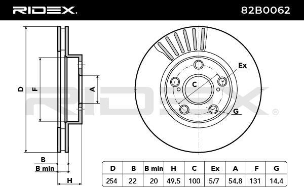 RIDEX 82B0062 Brake Disc...
