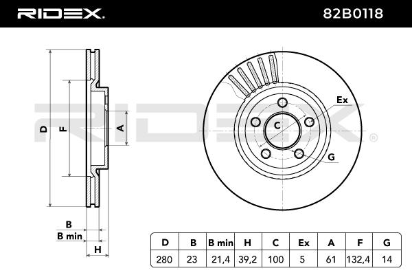RIDEX 82B0118 Brake Disc...