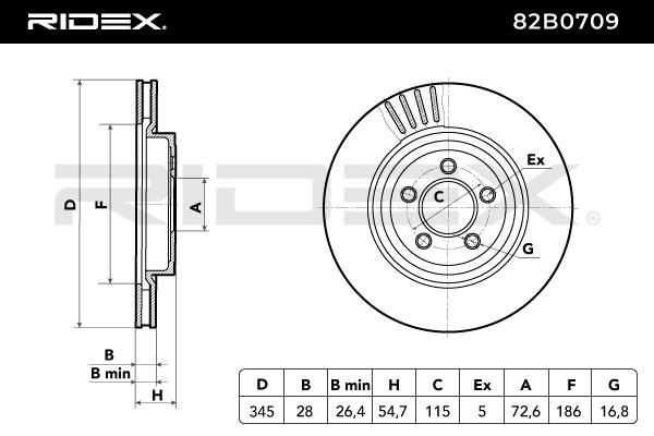 RIDEX 82B0709 Brake Disc...