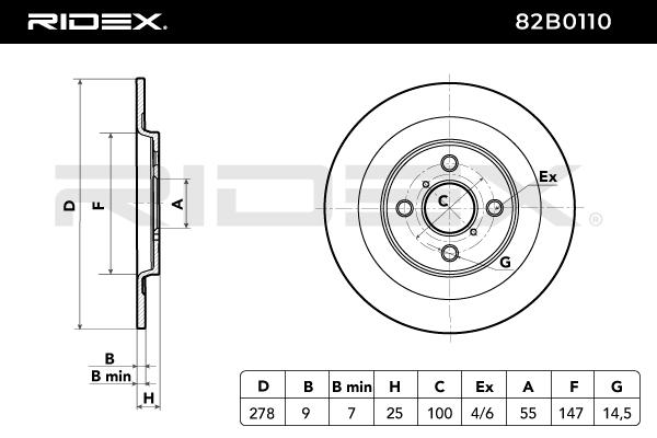 RIDEX 82B0110 Brake Disc...