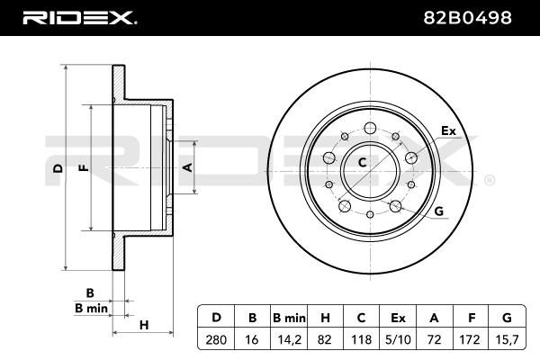 RIDEX 82B0498 Brake Disc...