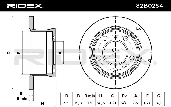 RIDEX 82B0254 Brake Disc...