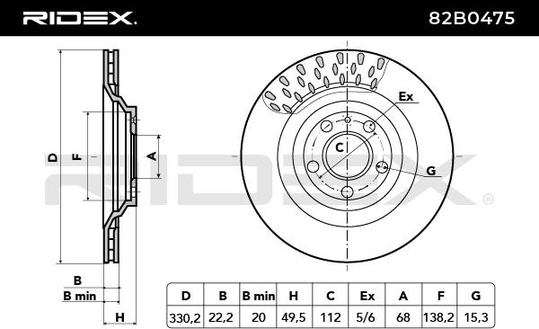 RIDEX 82B0475 Brake Disc...