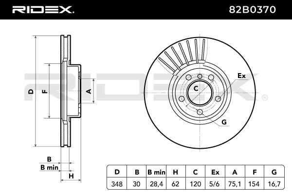 RIDEX 82B0370 Brake Disc...