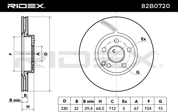RIDEX 82B0720 Brake Disc...