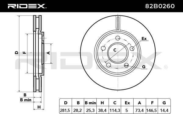 RIDEX 82B0260 Brake Disc...