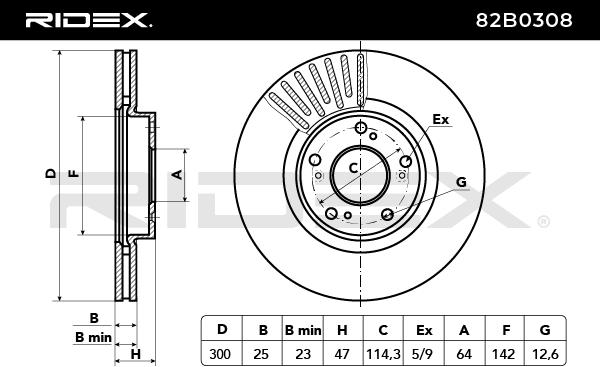 RIDEX 82B0308 Brake Disc...