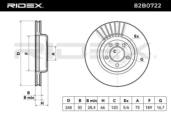 RIDEX 82B0722 Brake Disc...