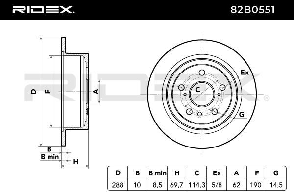 RIDEX 82B0551 Brake Disc...
