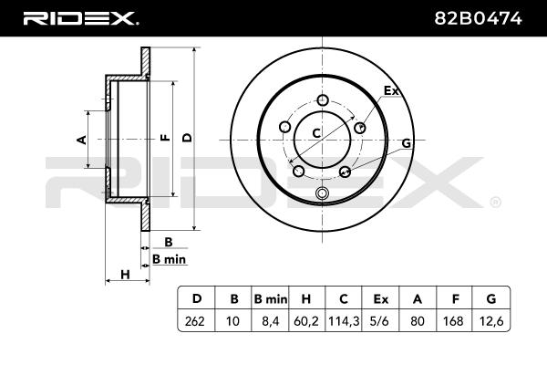RIDEX 82B0474 Brake Disc...