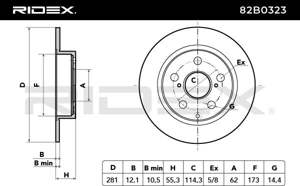 RIDEX 82B0323 Brake Disc...