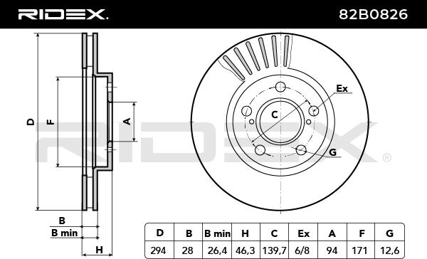 RIDEX 82B0826 Brake Disc...