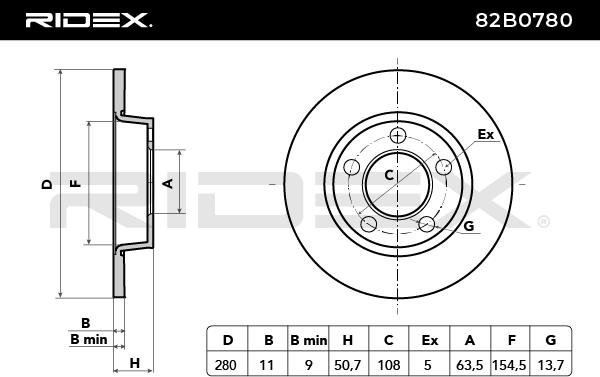 RIDEX 82B0780 Brake Disc...