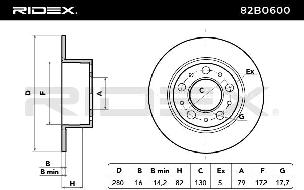 RIDEX 82B0600 Brake Disc...