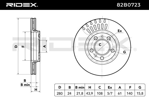 RIDEX 82B0723 Brake Disc...