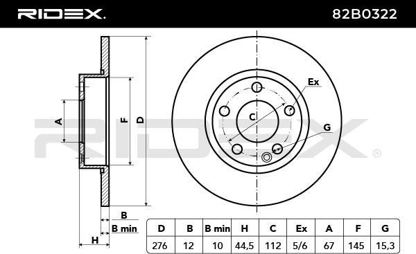 RIDEX 82B0322 Brake Disc...