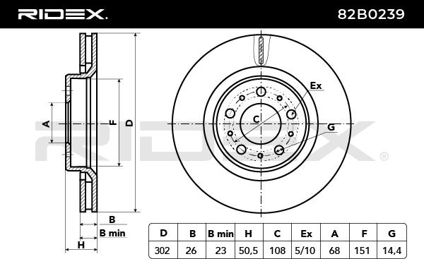 RIDEX 82B0239 Brake Disc...