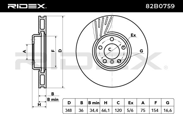 RIDEX 82B0759 Brake Disc...