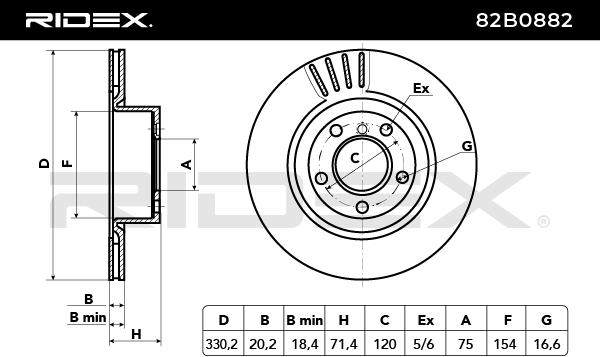 RIDEX 82B0882 Brake Disc...