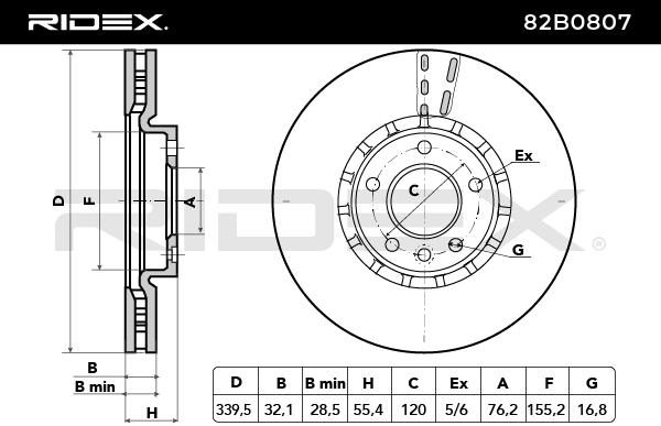 RIDEX 82B0807 Brake Disc...