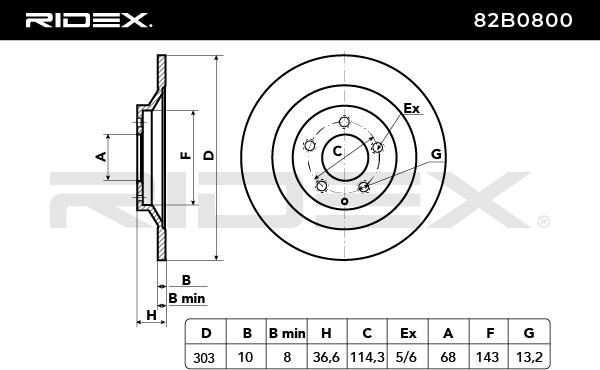 RIDEX 82B0800 Brake Disc...