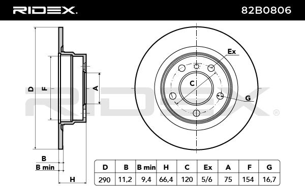 RIDEX 82B0806 Brake Disc...