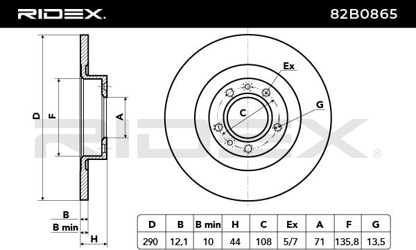 RIDEX 82B0865 Brake Disc...