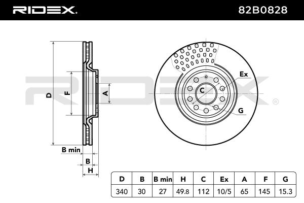 RIDEX 82B0828 Brake Disc...