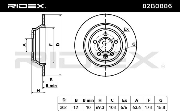 RIDEX 82B0886 Brake Disc...