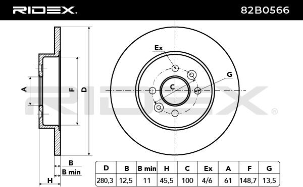 RIDEX 82B0566 Brake Disc...