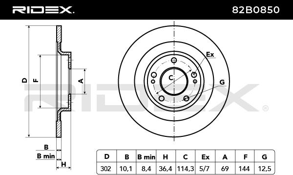 RIDEX 82B0850 Brake Disc...