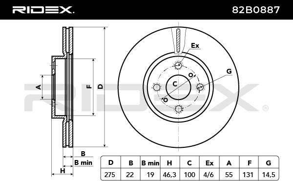 RIDEX 82B0887 Brake Disc...