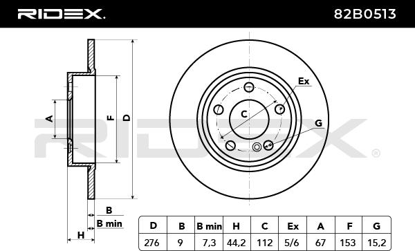 RIDEX 82B0513 Brake Disc...