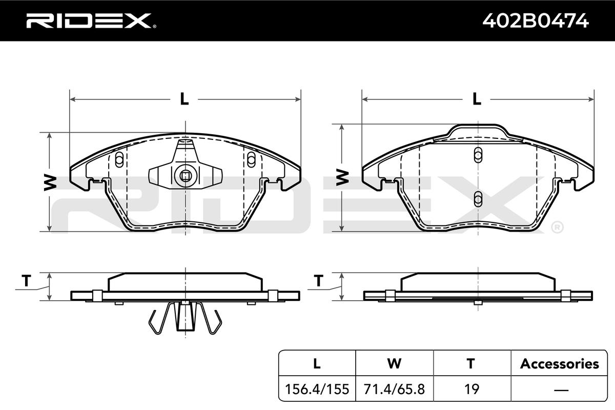 RIDEX 402B0474 Brake Pad...