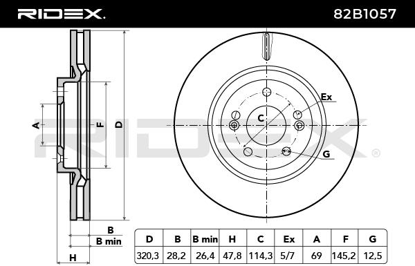 RIDEX 82B1057 Brake Disc...