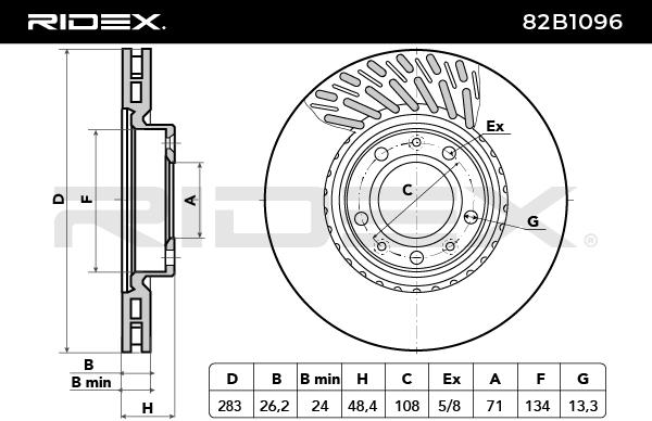 RIDEX 82B1096 Brake Disc...