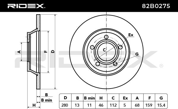 RIDEX 82B0275 Brake Disc...